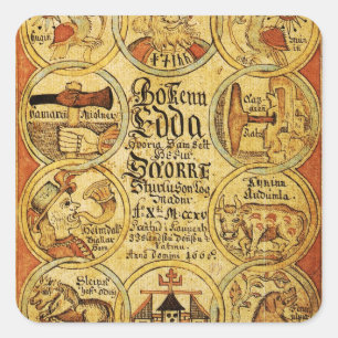 Sticker Carré Edda Norse Mythologie