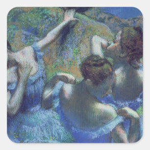 Sticker Carré Edgar Degas  Blue Dancers, c.1899