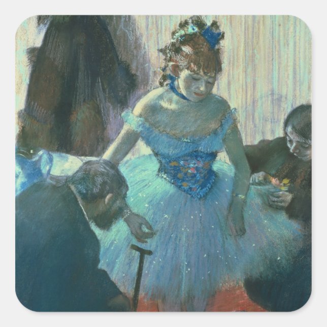 Sticker Carré Edgar Degas | Danse dans son dressing (Devant)