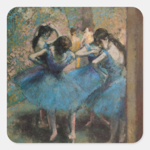 Sticker Carré Edgar Degas Danseurs en bleu, 1890