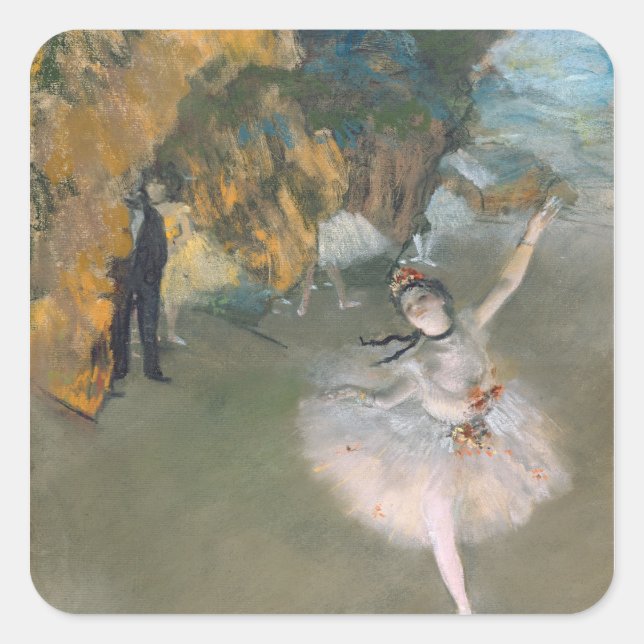 Sticker Carré Edgar Degas | L'étoile ou la danseuse sur scène (Devant)