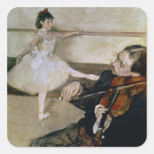 Sticker Carré Edgar Degas The Dance Lesson, c.1879