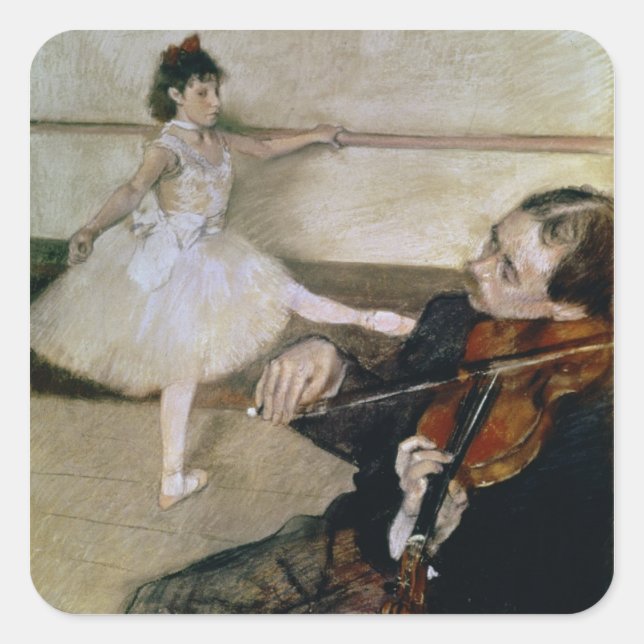 Sticker Carré Edgar Degas | The Dance Lesson, c.1879 (Devant)