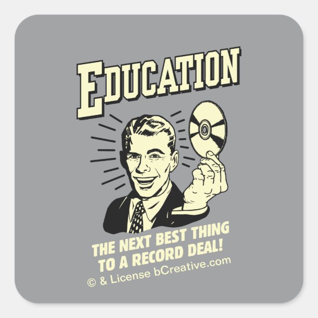 Sticker Carré Éducation : Meilleur dossier (Devant)