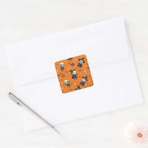 Sticker Carré Éffrayant Chic Halloween Coussin - Festive