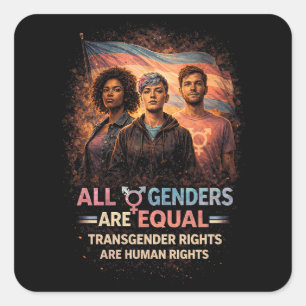 Sticker Carré Égal sous tous les drapeaux