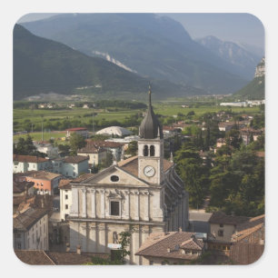 Sticker Carré Église collégiale au matin, Arco, Trento