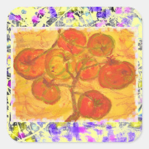 Sticker Carré égouttement de couleur pour aquarelle de groupe d