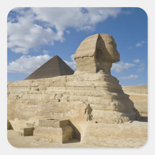 Sticker Carré Égypte, Giza. Le grand Sphynx s'élève au-dessus de