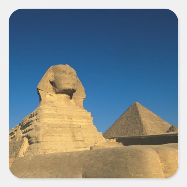 Sticker Carré Egypte, Giza, Le Sphinx, Ancien Royaume, Unesco (Devant)