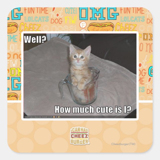 Sticker Carré Eh bien ? (Devant)