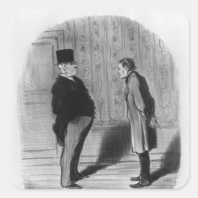 Sticker Carré Eh bien, monsieur, et mes trois mandats ?" (Devant)