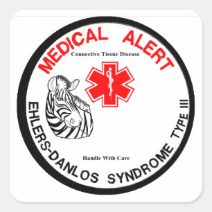 Sticker Carré Ehlers Danlos Type 3 Alerte Médicale