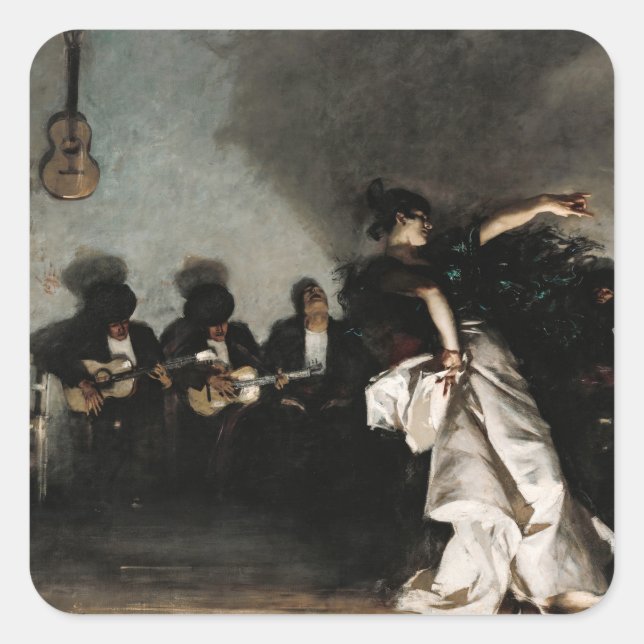 Sticker Carré El Jaleo par John Singer Sargent (Devant)
