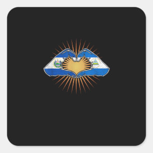Sticker Carré El Salvador Et Nicaragua Mains Cardiaques