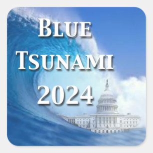 Sticker Carré Élection du tsunami bleu 2024