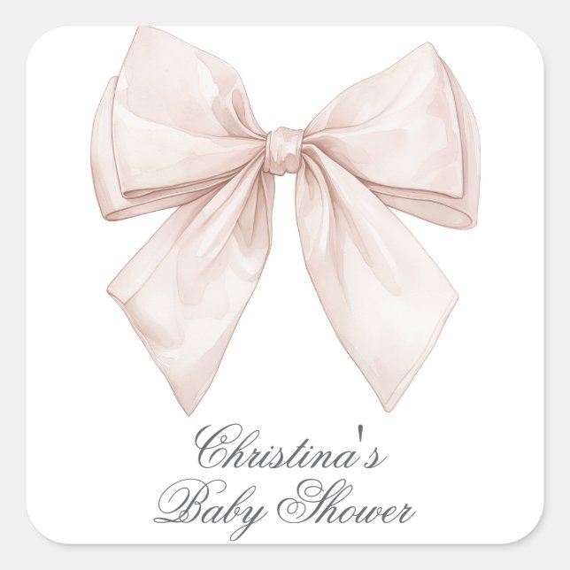 Sticker Carré Elégant Baby shower de la caverne blanche (Devant)