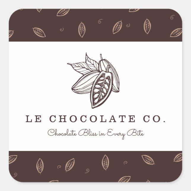 Sticker Carré Élégant Bean de cacao Baker moderne (Devant)
