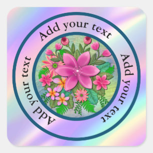 Sticker Carré Elégant Bouquet de printemps botanique de fleurs d