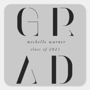 Sticker Carré élégant carré de graduation de script moderne auto