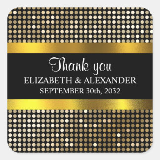 Sticker Carré Elégant Classy Gold Damask Embossé Look