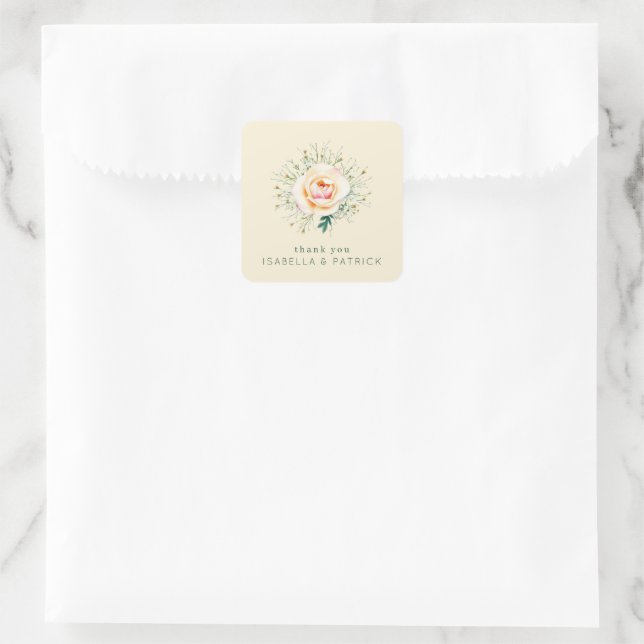 Sticker Carré Elegant Cream Floral (Sac)