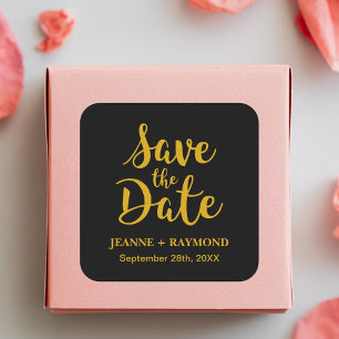 Sticker Carré Élégant Faire-Part de Mariage à Personnaliser avec