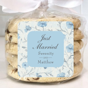Sticker Carré Elégant Floral Country Garden Mariage Marié