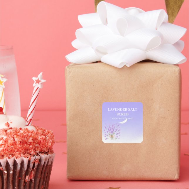 Sticker Carré Élégant floral lavande violet été  (Fête)