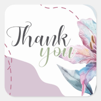 Sticker Carré Elegant flower material