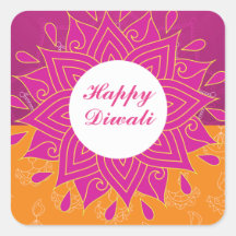 Sticker Carré Elegant Happy Diwali