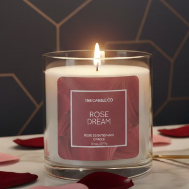 Sticker Carré Elegant Luxury Modern Abstract Red Candle (Créateur téléchargé)