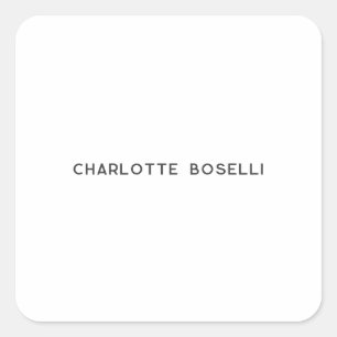 Sticker Carré Élégant Minimaliste Classique Professionnel Simple