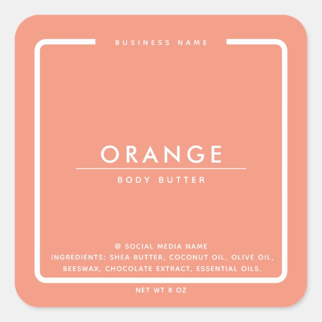 Sticker Carré Élégant minimaliste simple design (Devant)