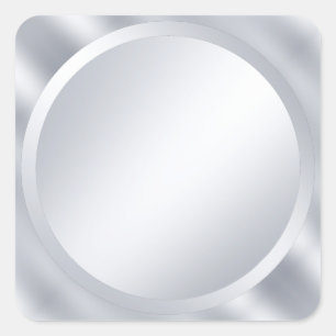 Sticker Carré Élégant Modèle blanc métal métallique personnalisé