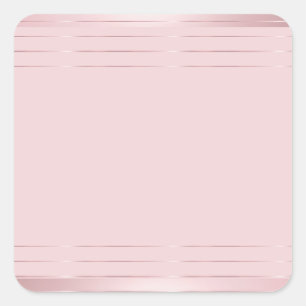 Sticker Carré Élégant Moderne Or Rose Modèle Vierge Tendance