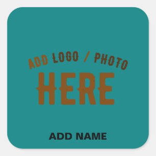 STICKER CARRÉ ÉLÉGANT MODERNE PERSONNALISÉ TURQUOISE VERT VÉRIFI