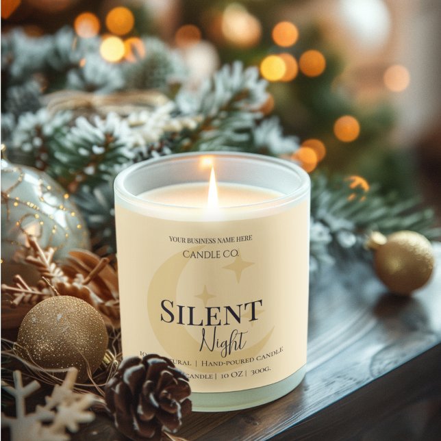 Sticker Carré Elegant Moon & Stars Custom Holiday Candle Label (Créateur téléchargé)