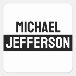 Sticker Carré Élégant noir blanc clair personnalisé