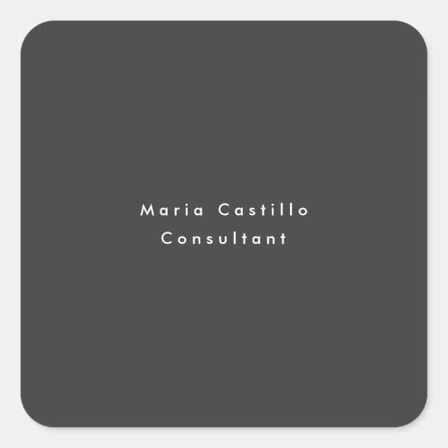 Sticker Carré Élégant noir minimaliste moderne (Devant)