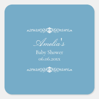Sticker Carré Elegant Pink Regency Style Baby Shower 