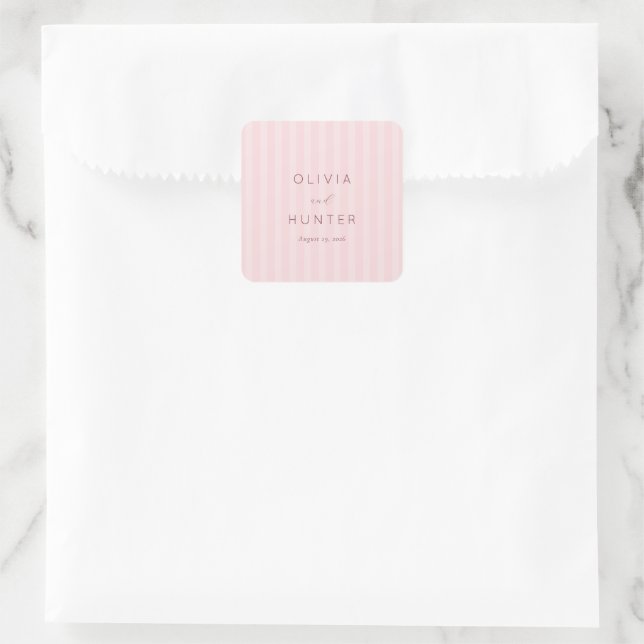 Sticker Carré Elegant Pink Stripes (Sac)