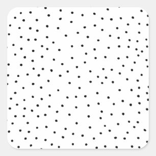 Sticker Carré Elégant pois d'aquarelle noir blanc