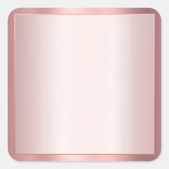 Sticker Carré Élégant Rose Gold Ajouter votre Modèle vierge de t (Devant)