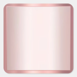 Sticker Carré Élégant Rose Gold Ajoutez Votre Texte Modèle Vierg