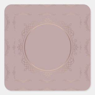 Sticker Carré Élégant Rose Gold Blank Modèle Ajouter votre texte