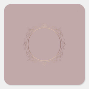 Sticker Carré Élégant Rose moderne Gold Blank Modèle tendance