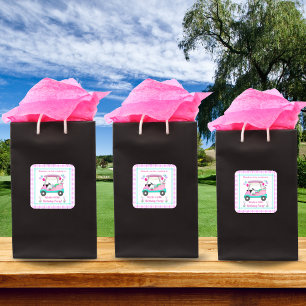 Sticker Carré Élégante partie de golf féminin Merci de panier An