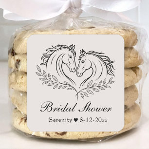 Sticker Carré Elégante Western Horse Country Fête des mariées ru