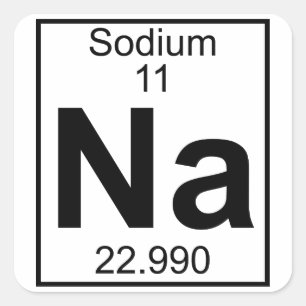 Sticker Carré Élément 011 - Na - Sodium (plein)